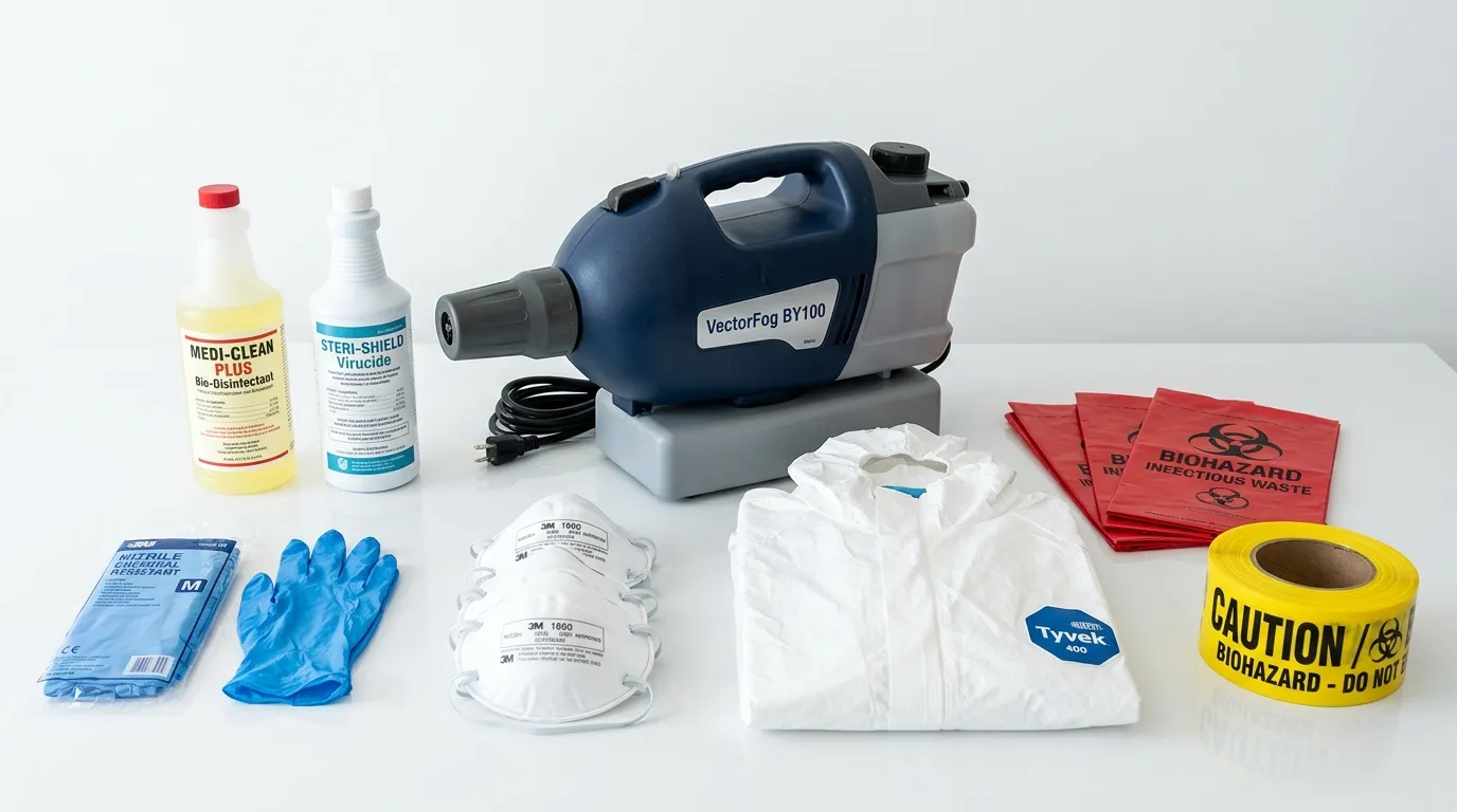 Professional biohazard remediation crew working in North Chicopee